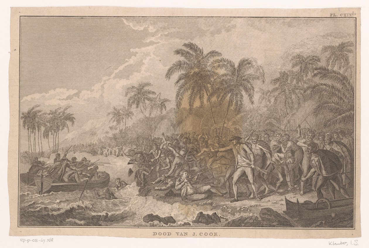 Death of James Cook During a Fight with the Inhabitants of Hawaii by Ignaz Sebastian Klauber (possibly)