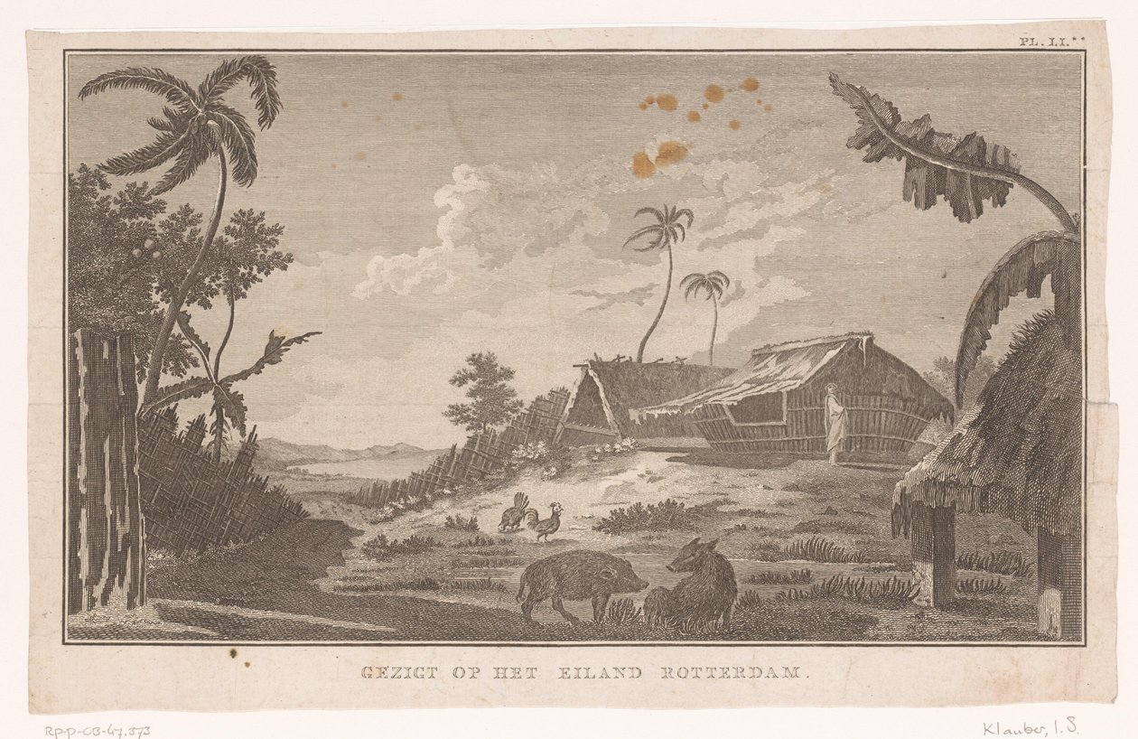 View of Nomuka Island in the Pacific Ocean from the Land (View of Rotterdam Island) by Ignaz Sebastian Klauber (possibly)