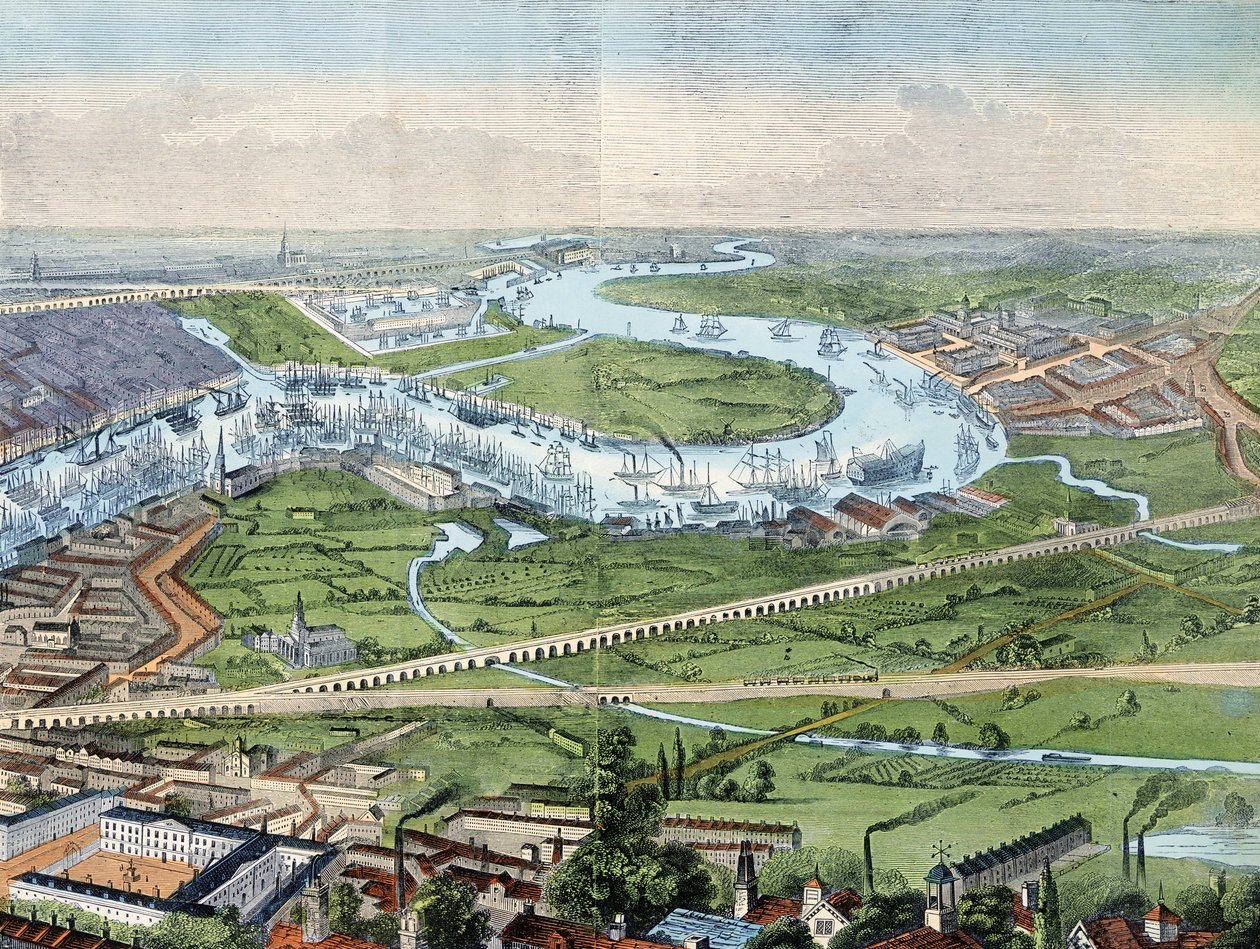 Panorama of London and the River Thames by Illustrated London News