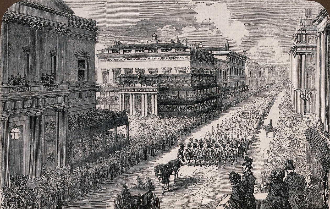 Funeral of the Late Duke of Wellington - The Procession in Pall-Mall, 1852 by Illustrated London News