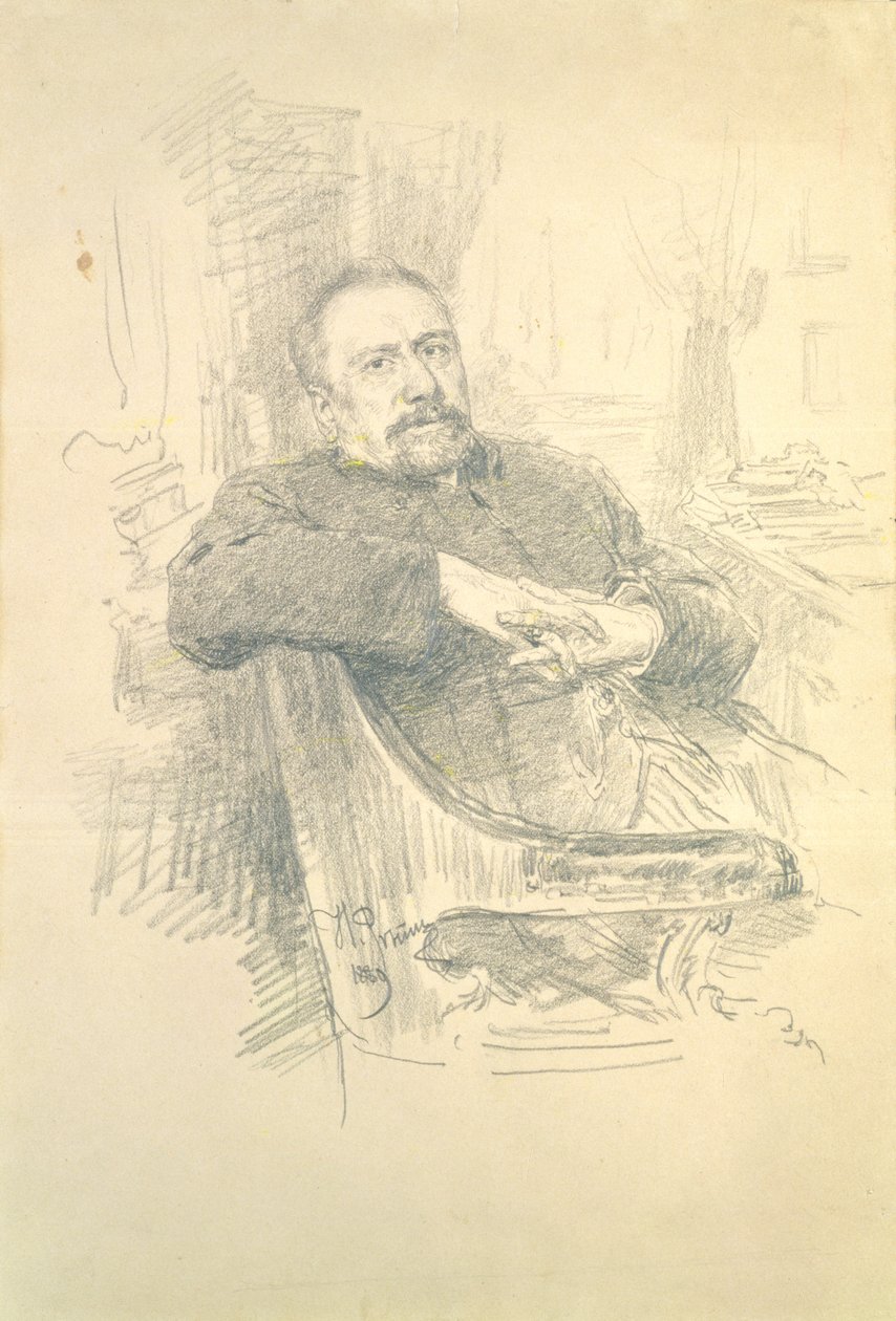Portrait of Nikolaj Leskov (1831-95), 1889 by Ilya Efimovich Repin