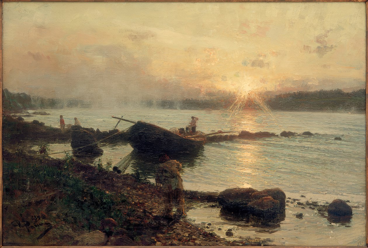 On the Western Dvina. Sunrise by Ilya Efimovich Repin