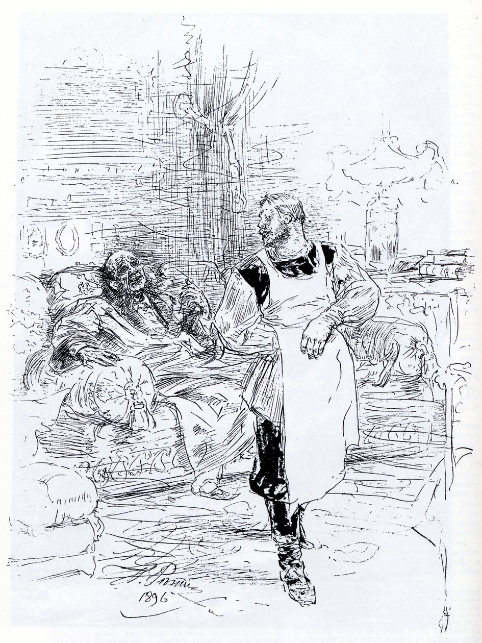 Illustration for the Novel The Death of Ivan Ilyich by Leo Tolstoy by Ilya Efimovich Repin