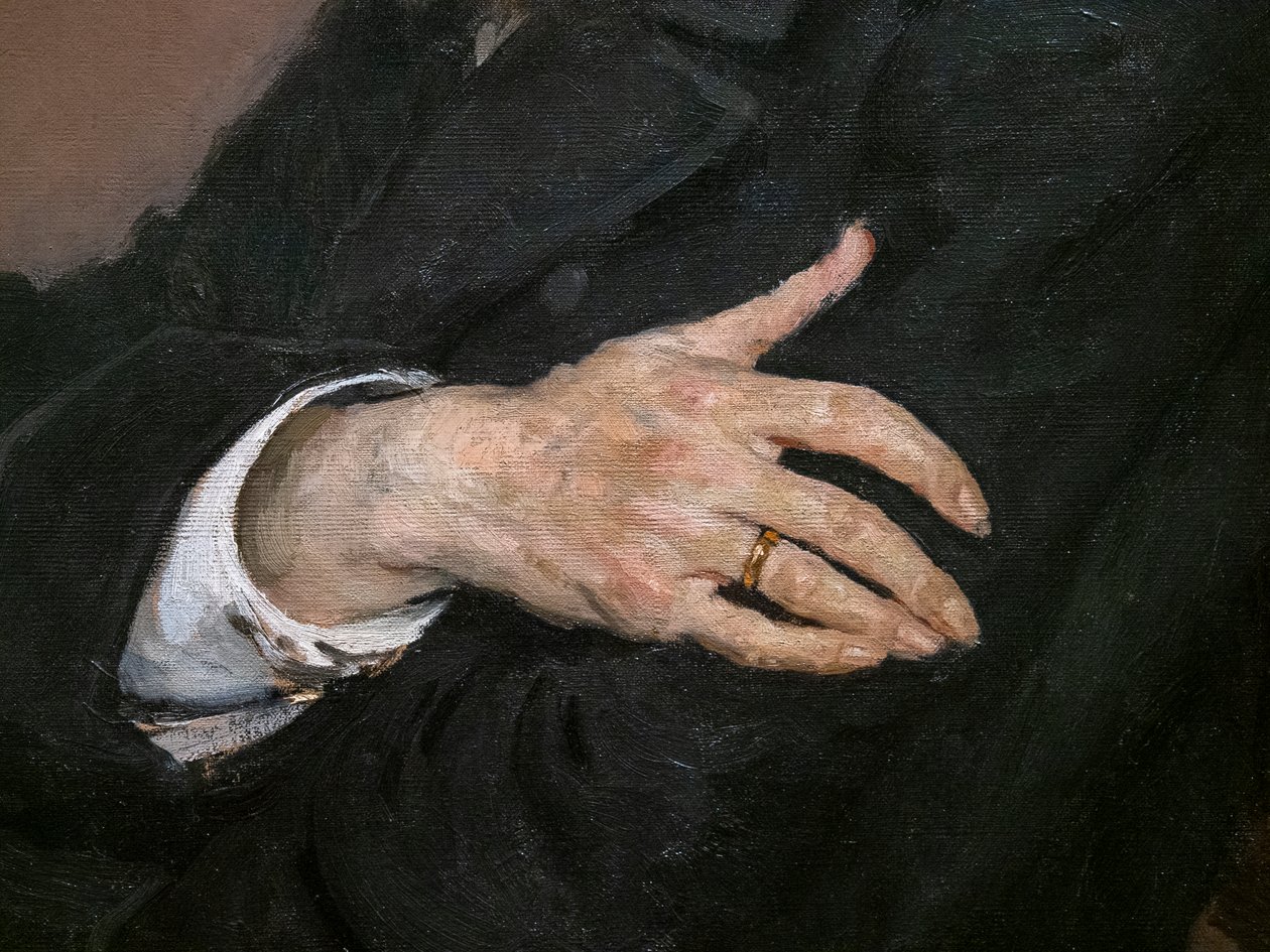 Portrait of Pavel Mikhailovich Tretyakov (Detail) by Ilya Efimovich Repin