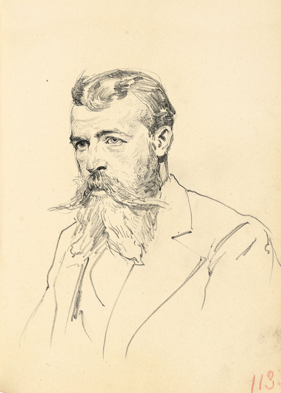 Portrait of a Man with Moustache and Beard by Ilya Efimovich Repin