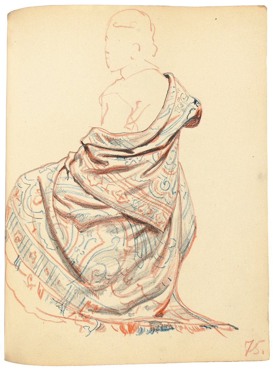Study for A Parisian Cafe: Study of Dress for Seated Woman by Ilya Efimovich Repin