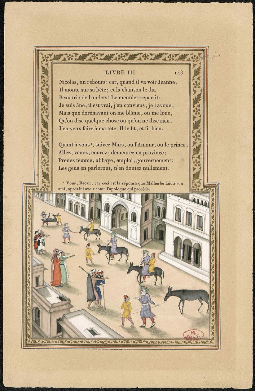 The Miller, His Son and the Donkey by Imam Bakhsh Lahori