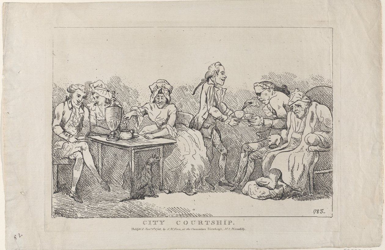City Courtship by Imitator of Thomas Rowlandson.