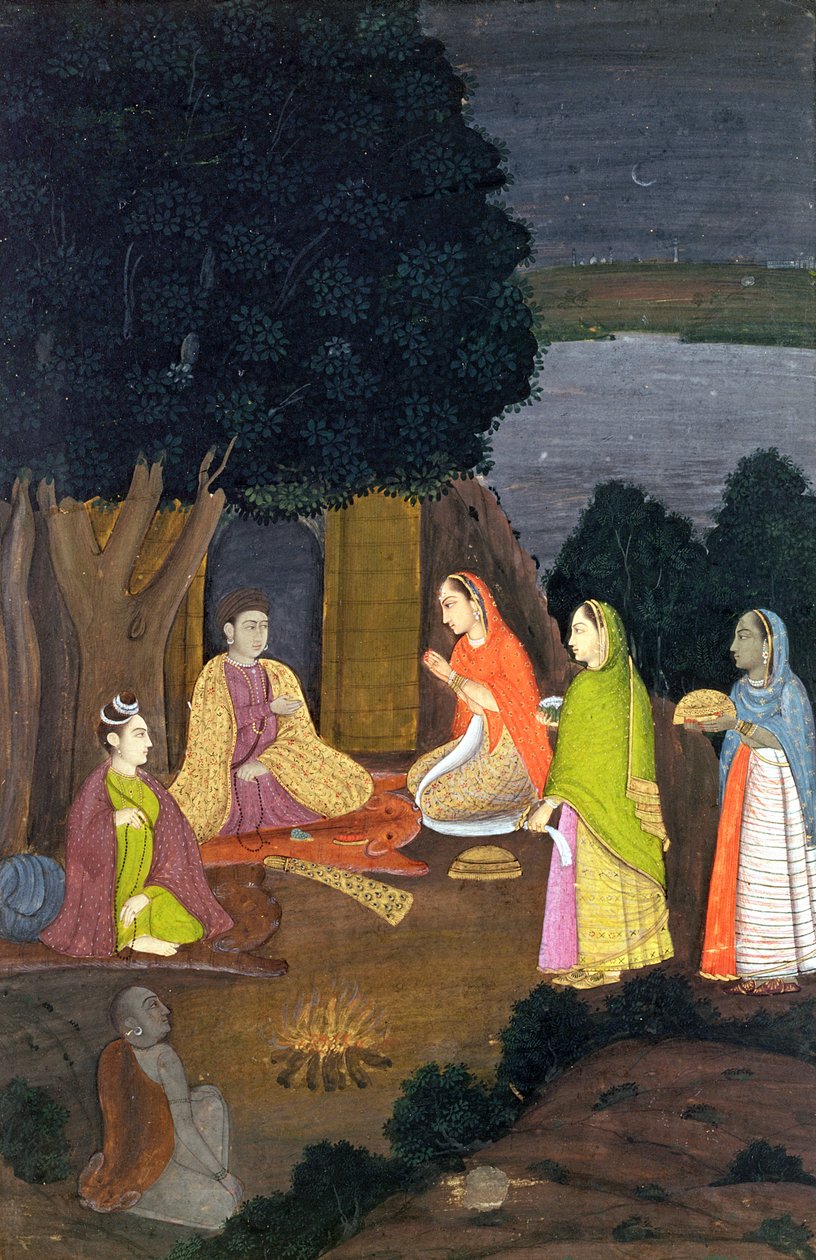 Ladies visiting a Yogini, School of Faqurullah Khan, Lucknow, Uttar Pradesh by Indian School