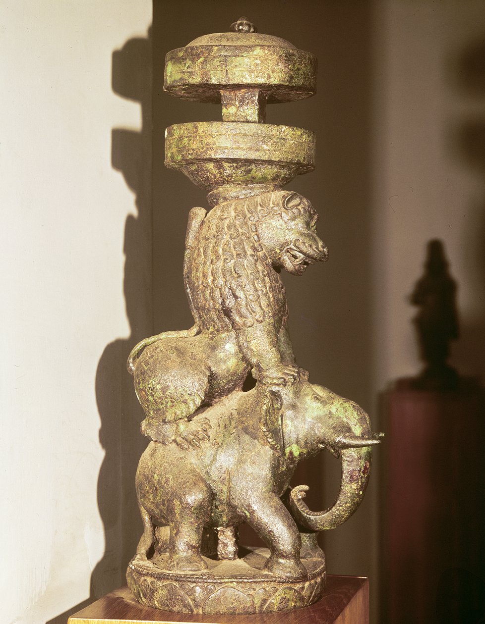 Sculpture of a Lion Mounted on an Elephant, from Nalanda, Bihar, 9th-10th Century by Indian School