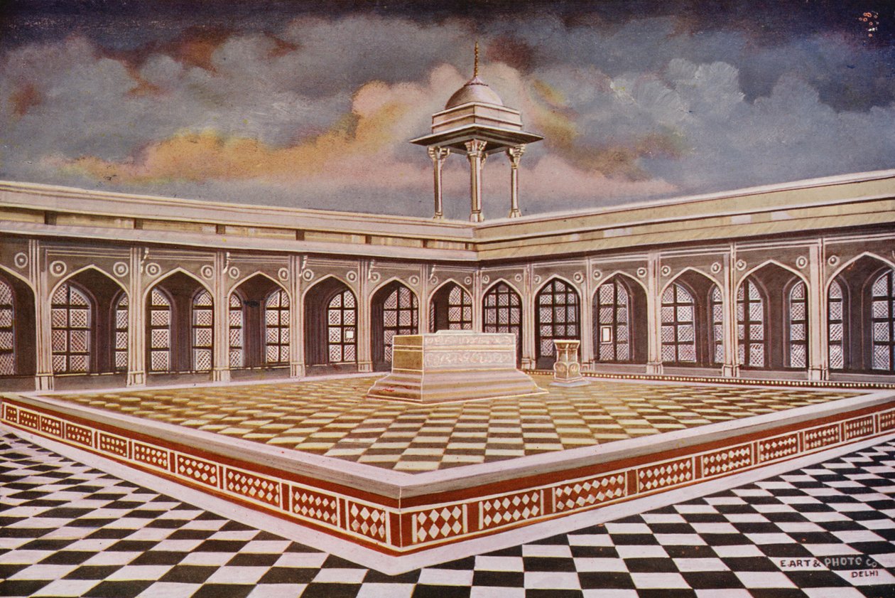 Agra: The Tomb of Akbar with its Marble Buildings by Indian photographer