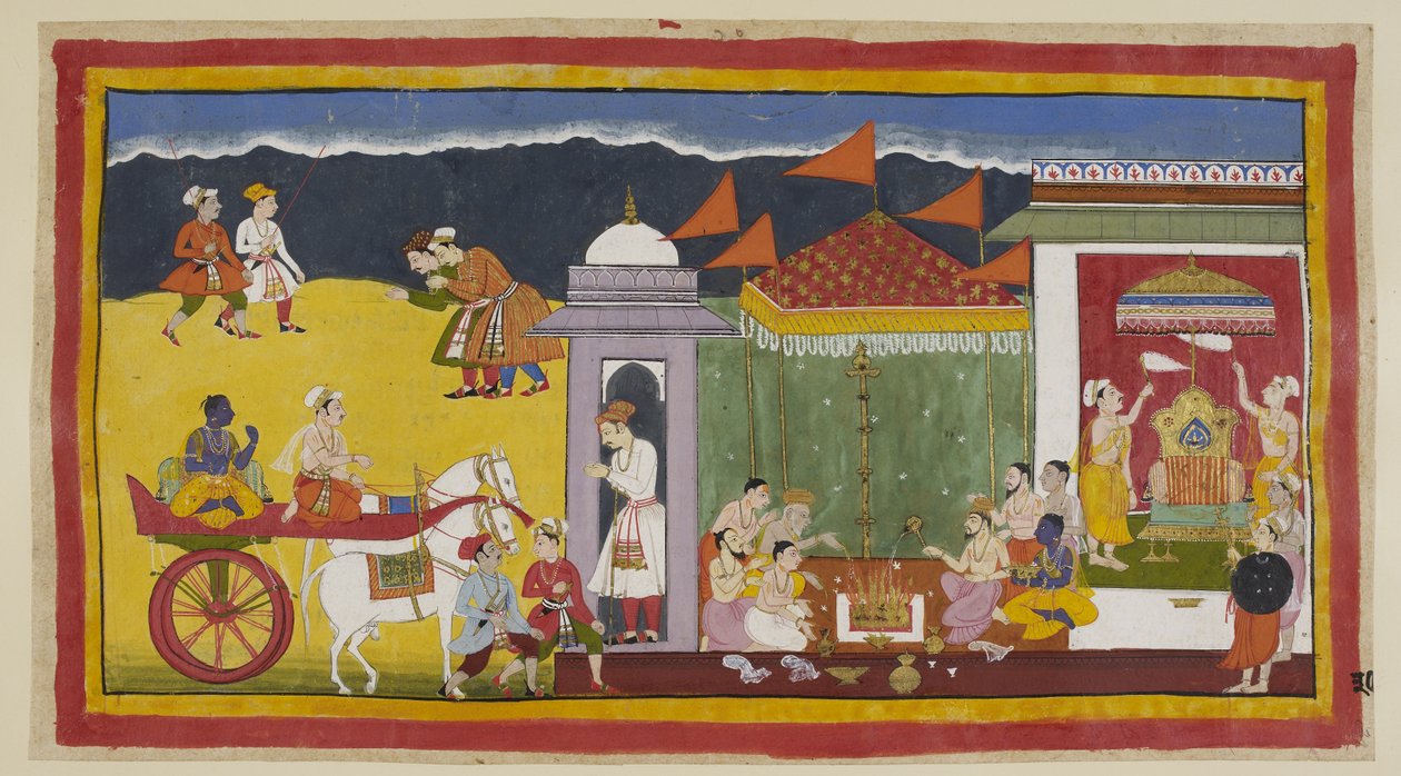 Sumantra Arrives at the Palace (detail) by Indian School