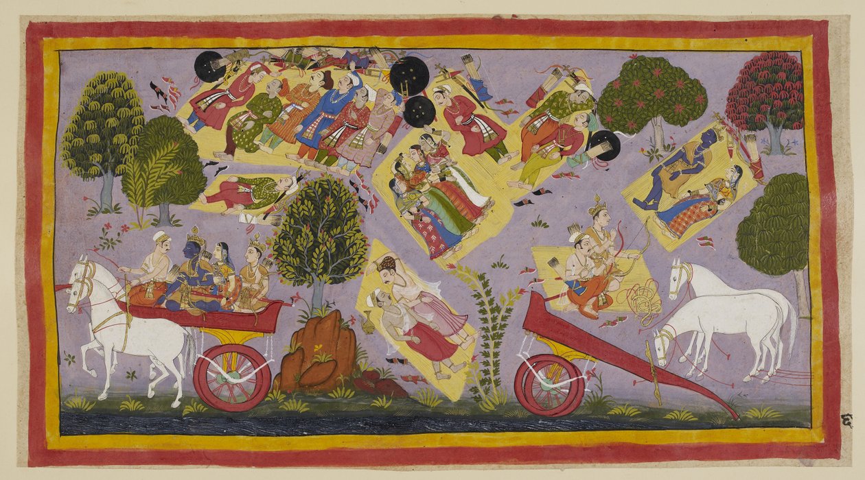 The exiles have reached the Tamasa river and pass the night on its banks, still surrounded by the grieving townspeople by Indian School