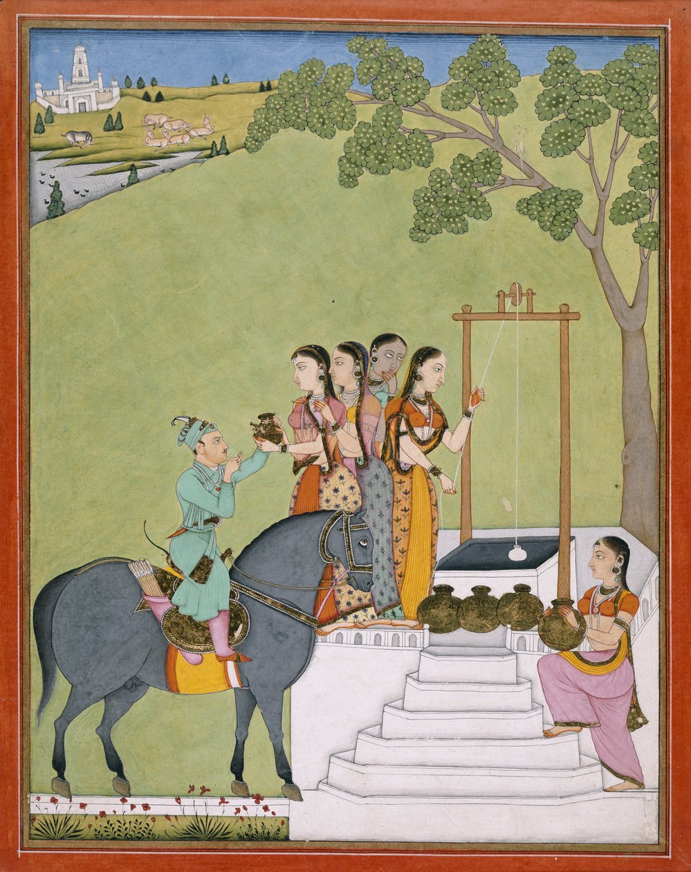 A prince at a well, c.1780 by Indian School