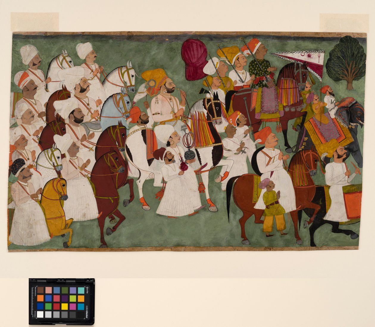 Akhi Singh riding with his entourage, c.1750 by Indian School