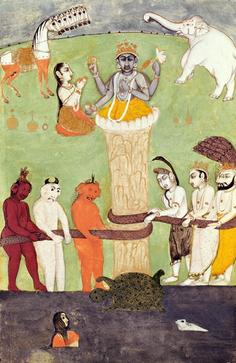 Churning of the Sea of Milk, 15th-17th Century by Indian School