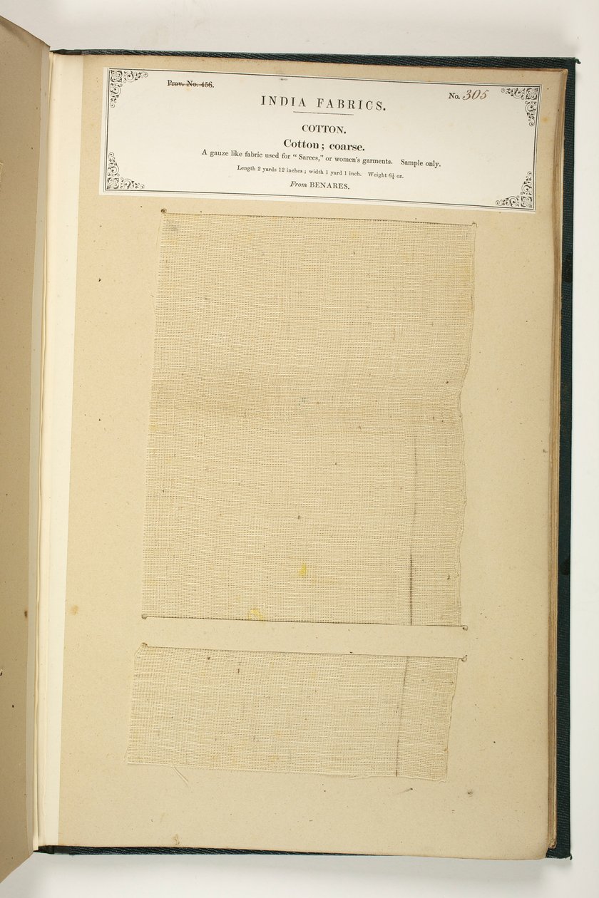 Coarse Cotton, Benares, from The Collection of the Textile Manufacturers of India by Indian School