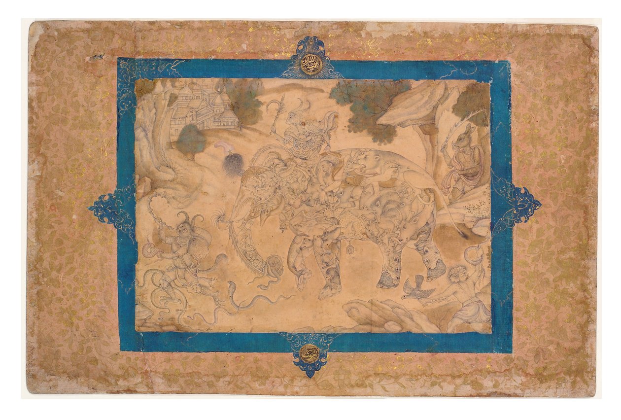 Composite Elephant and Other Creatures by Indian School