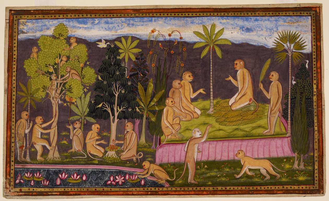 Dadhimukha informs Sugriva of the incident in Madhuvana and relays his request to see Hanuman and Angada by Indian School