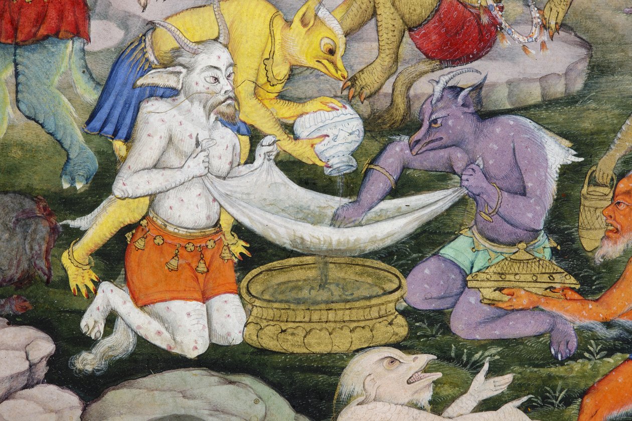 Demons in a Wild Landscape (detail) by Indian School