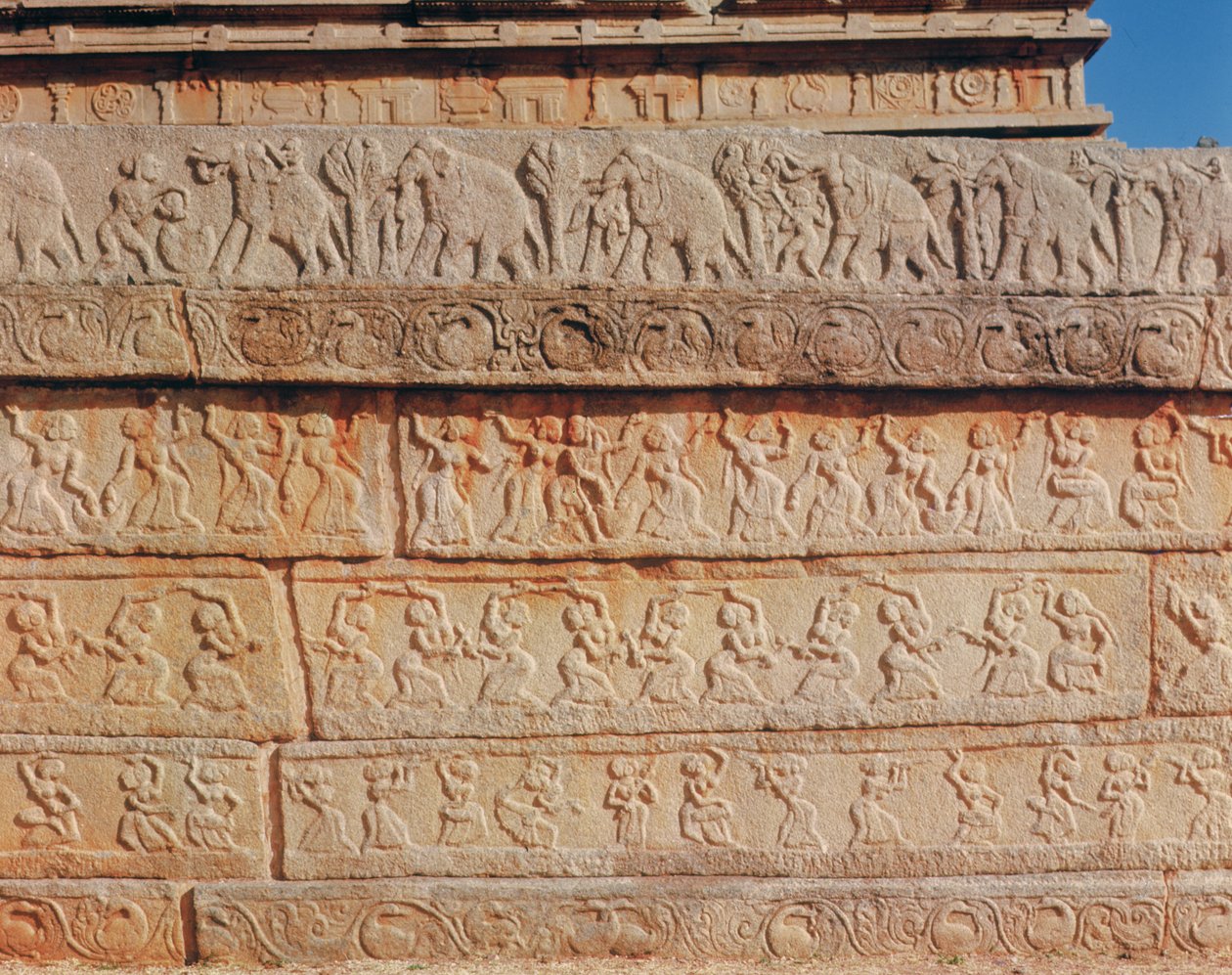 Detail of the wall, at the Mahanavami Dibba by Indian School