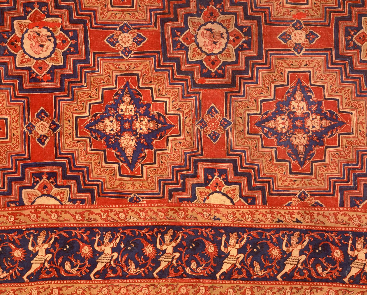 Fabric from the Ayutthaya period with Thai designs by Indian School