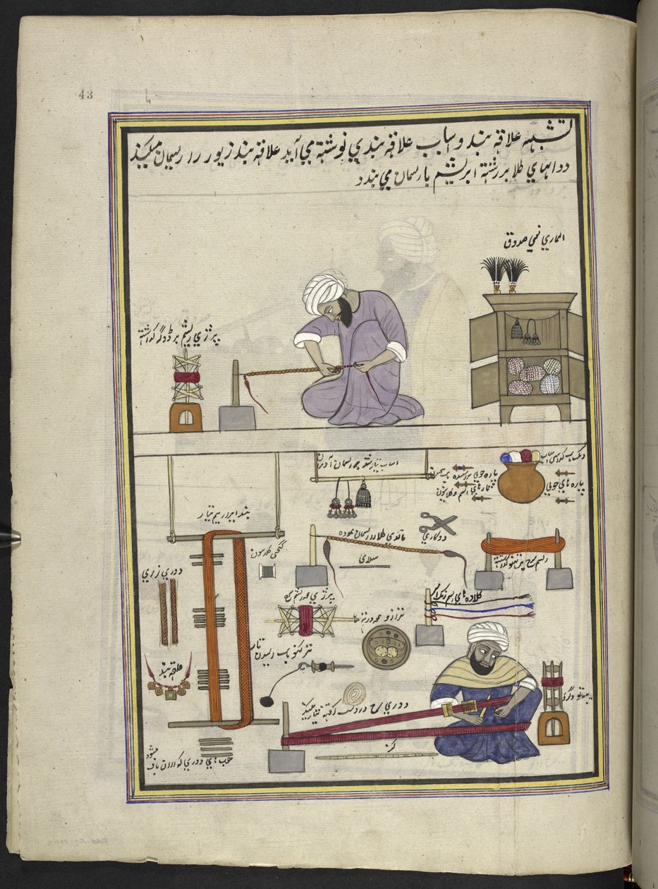 Gold lace and braid-makers by Indian School