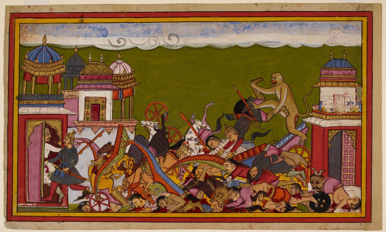 Hanuman destroys the temple, defeats Ravana
