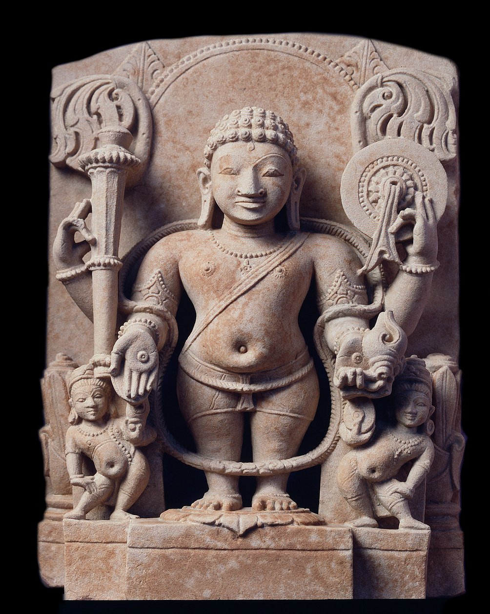 Representation of Vishnu - Sculpture of sandstone, Mathura School, Kouchan Empire by Indian School