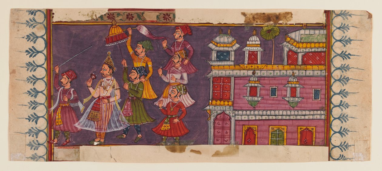 Holymen and Courtiers Assemble Before a Prince by Indian School