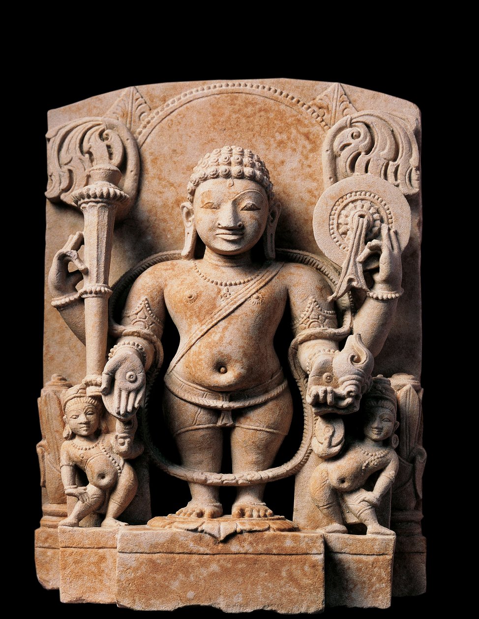 Indian Art: Divinity Vishnu. High relief. 10th century. From Meerut by Indian School