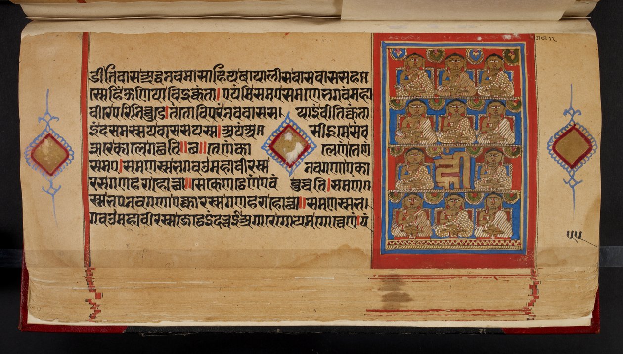 Kalpasutra Manuscript Folio Showing Ganadharas by Indian School