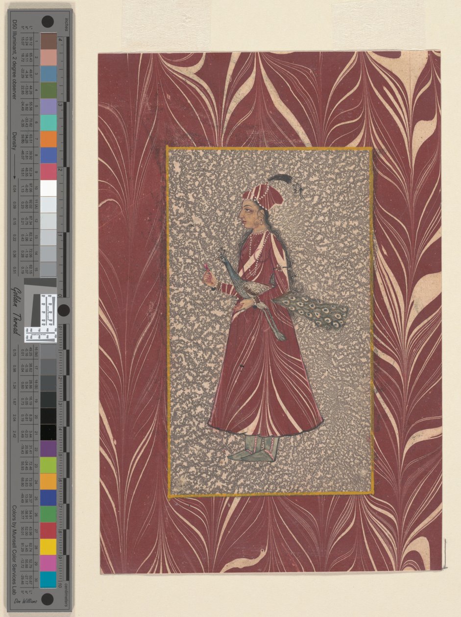 Lady Carrying a Peacock, Bijapur by Indian School