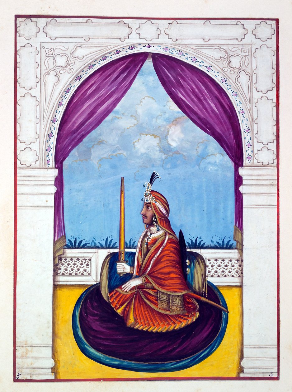 Maharajah Nao Nihal Singh, from The Kingdom of the Punjab, Its Rulers and Chiefs, Volume I, a Volume of 27 Watercolour Studies by an Unidentified Indian Artist (c.1840) by Indian School