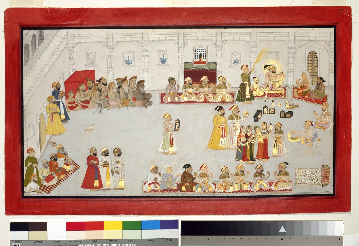 Maharana Sangram Singh with His Children and Courtiers by Indian School