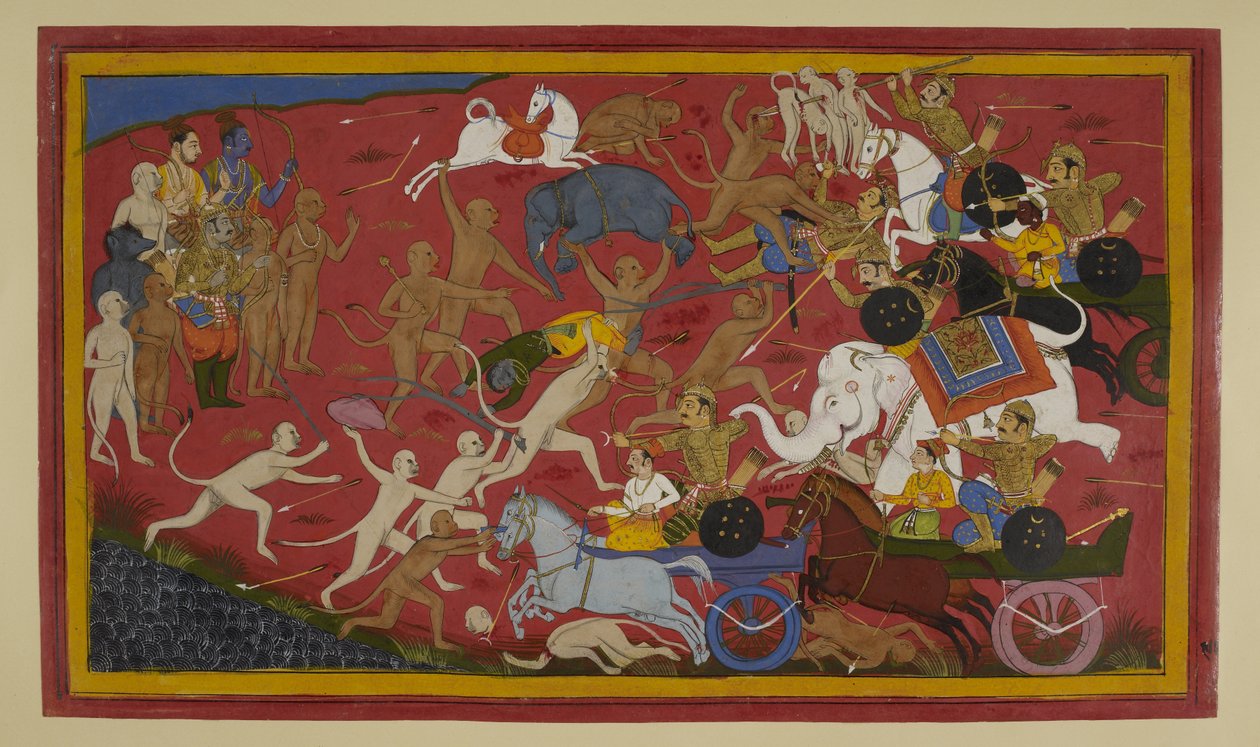 Monkeys Battle Ravana’s Kin; Angada Kills Narantaka by Indian School