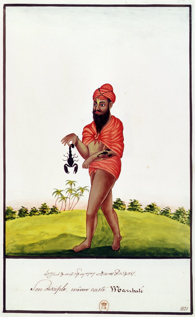 Seller of remedies against scorpion bites, 1831 by Indian School