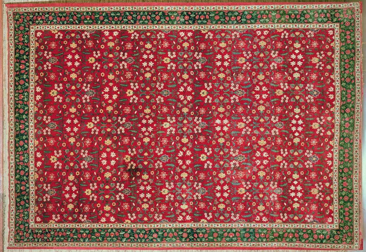Mughal carpet with a blossom and lattice design, North Indian by Indian School
