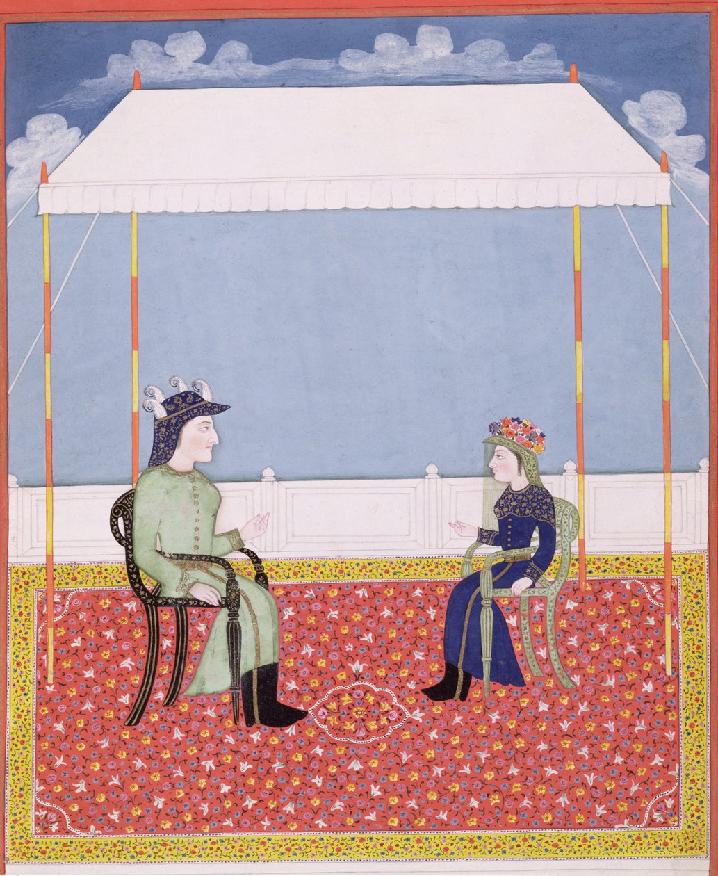 Portrait of an English Colonial Couple by Indian School