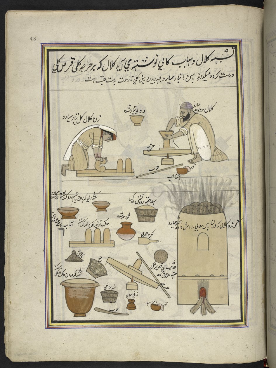 Potters, 86 Drawings Bound into a Volume Depicting Trades and Occupations in Kashmir by Indian School