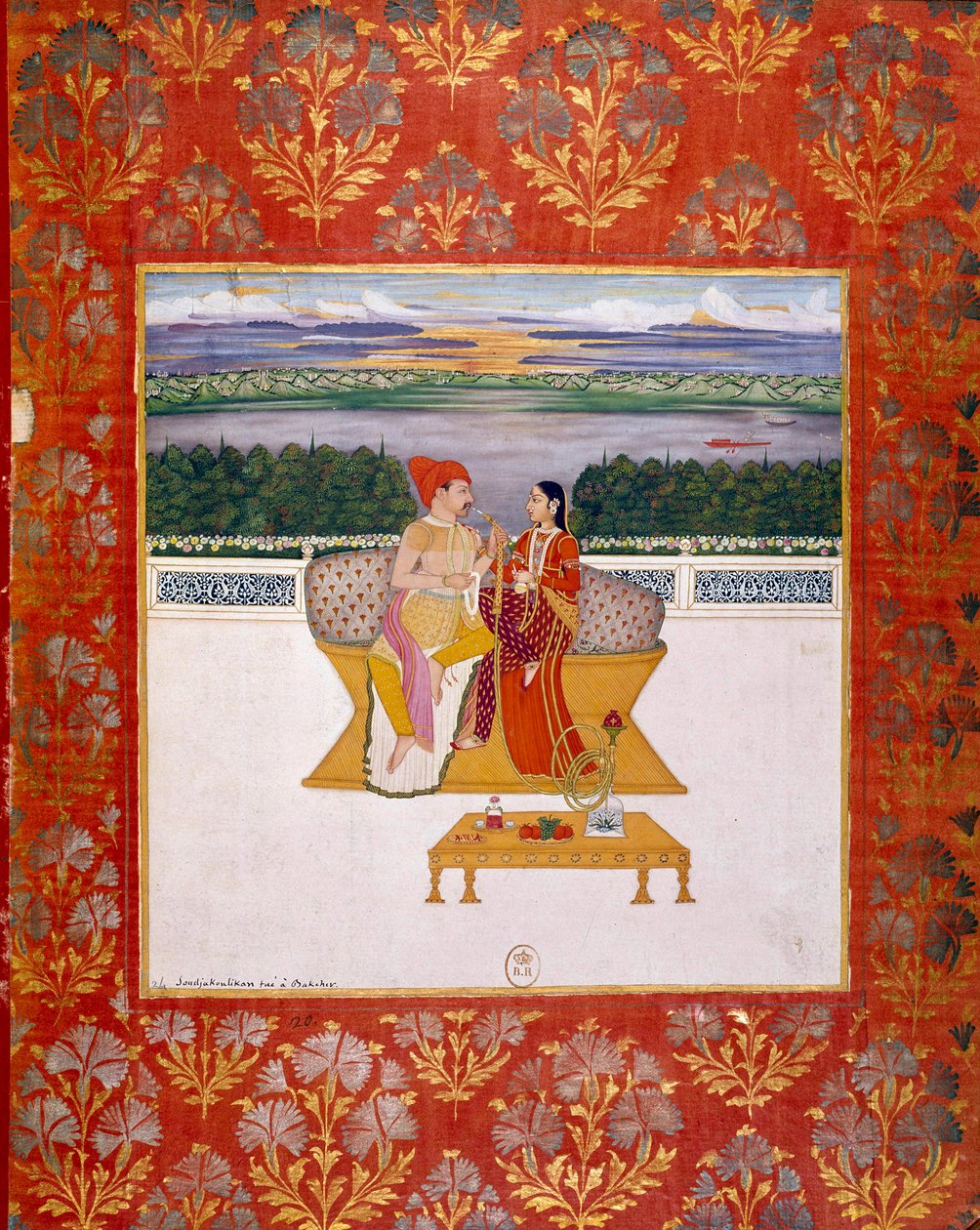 Prince Sudjakoulikan with a Lady by Indian School