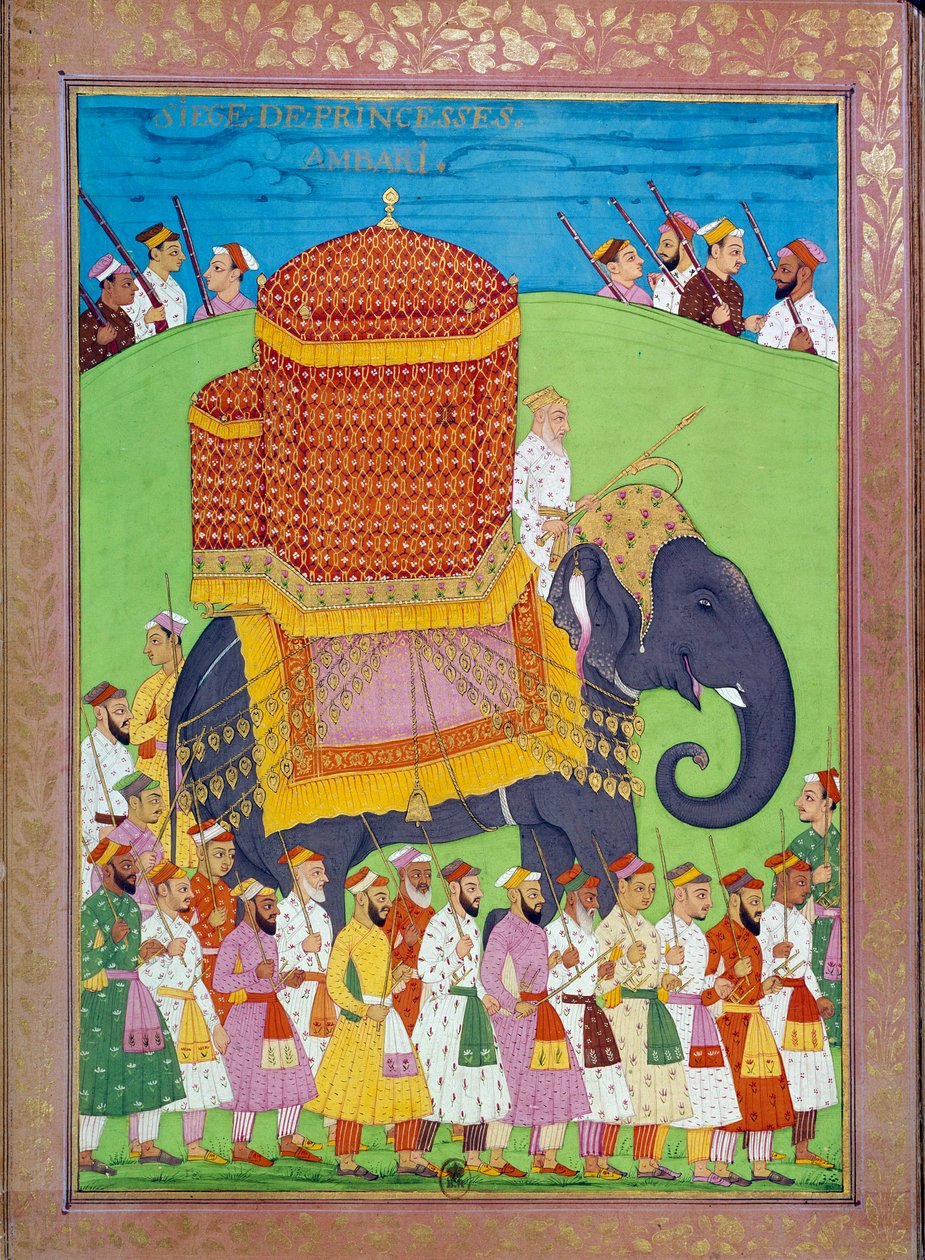 Princess Palanquin on an Elephant at the Court of Shah Alem by Indian School