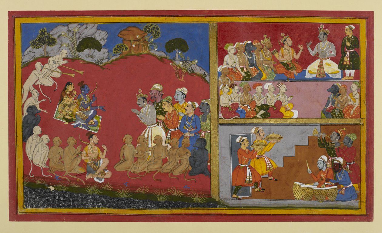 Rama Accepts Homage but Awaits Return to Ayodhya; Vibhishana Hosts a Durbar for Monkey and Bear Leaders by Indian School