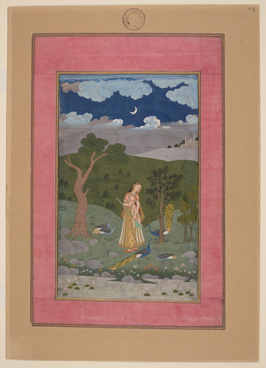 Sorath Ragini, India, Hyderabad, circa 1760; Johnson Album 37, no 24 by Indian School