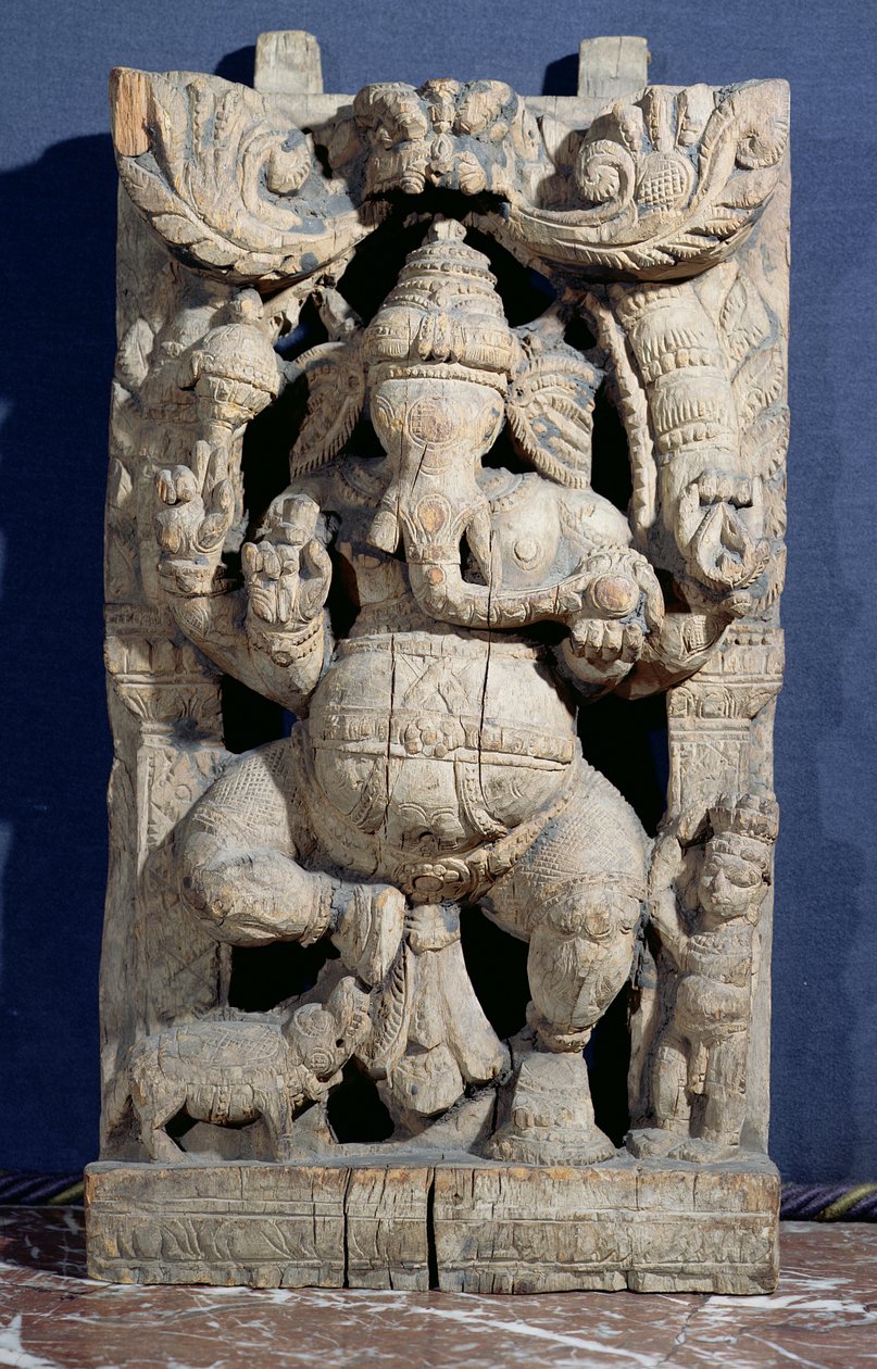 Statue of Ganesh Enthroned by Indian School
