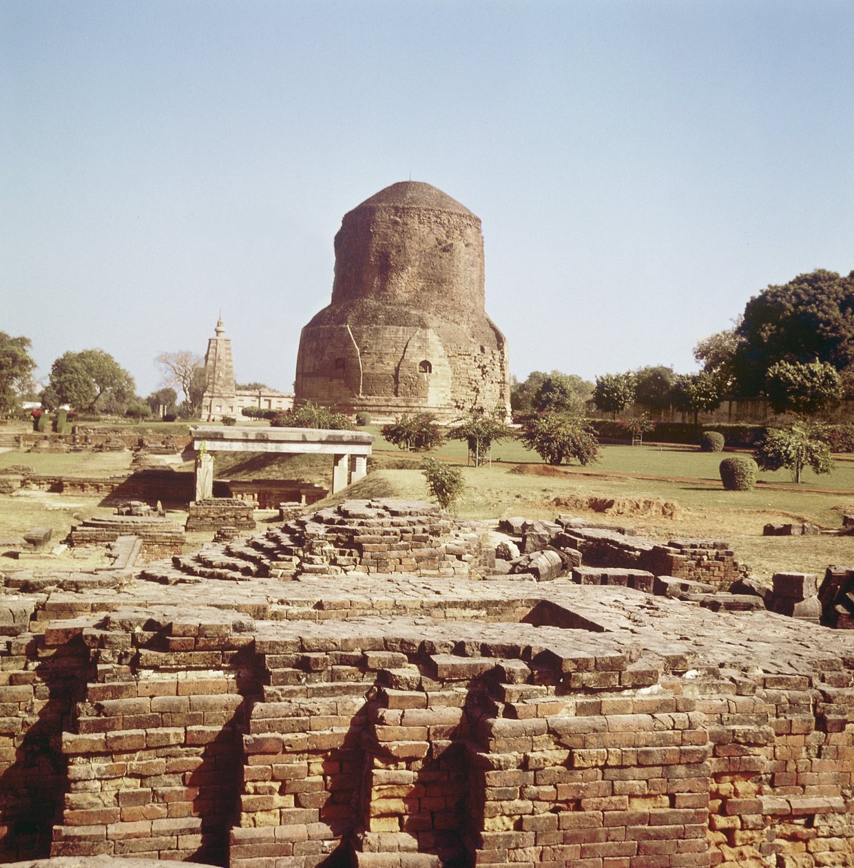 The Dhamekh stupa by Indian School
