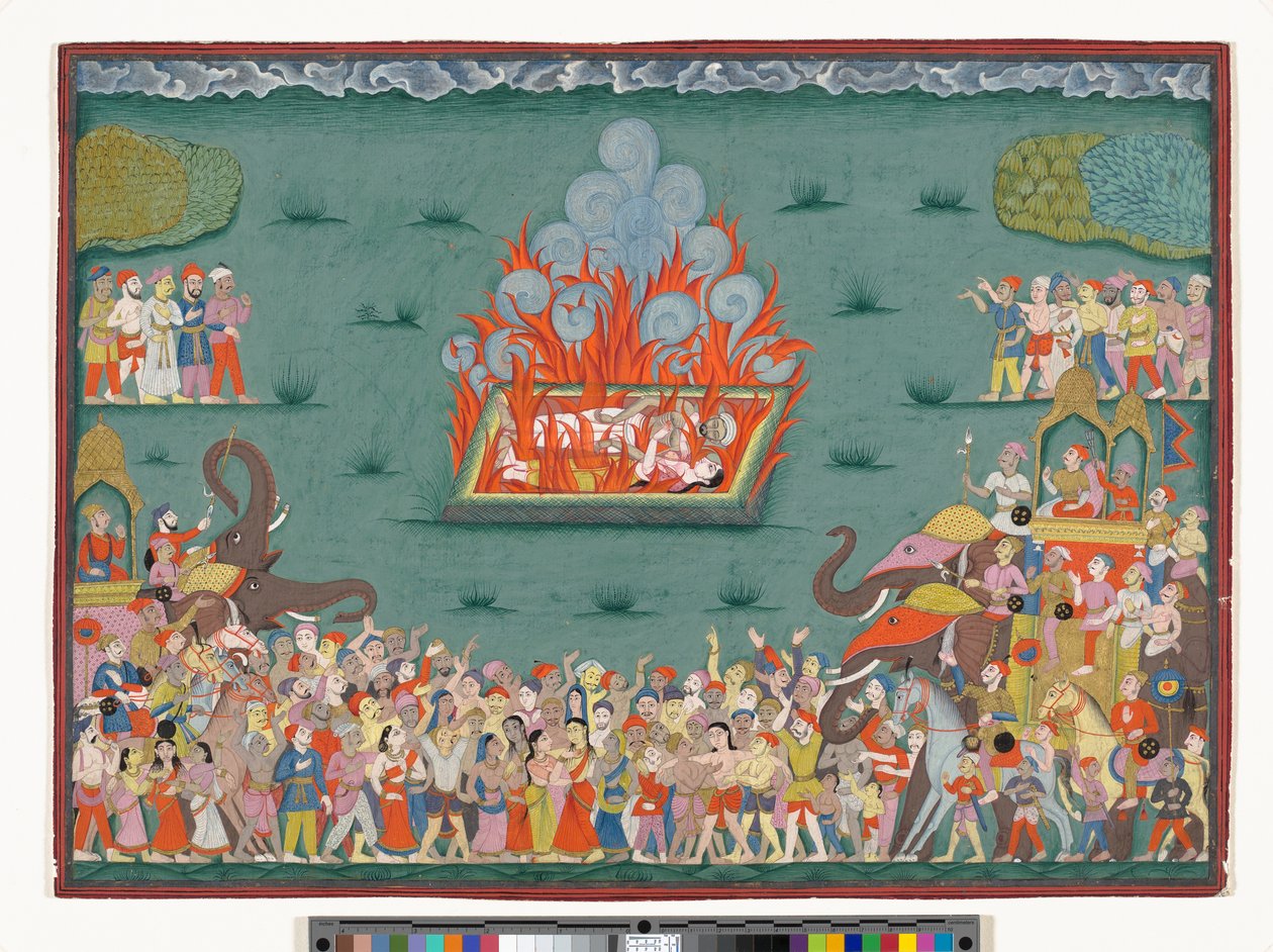The Sati of Ramabai, Wife of Madhavrao Peshwa, c.1772-75 by Indian School