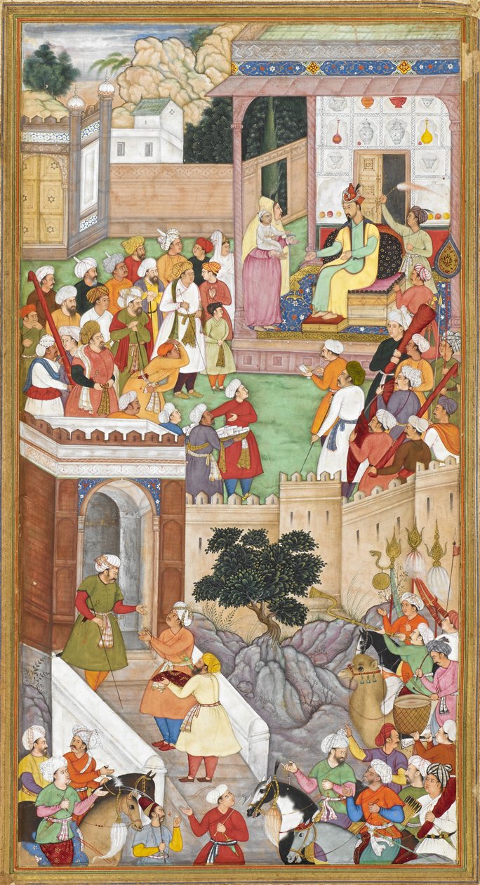 The Young Akbar Presented to Humayun at Kabul by Indian School