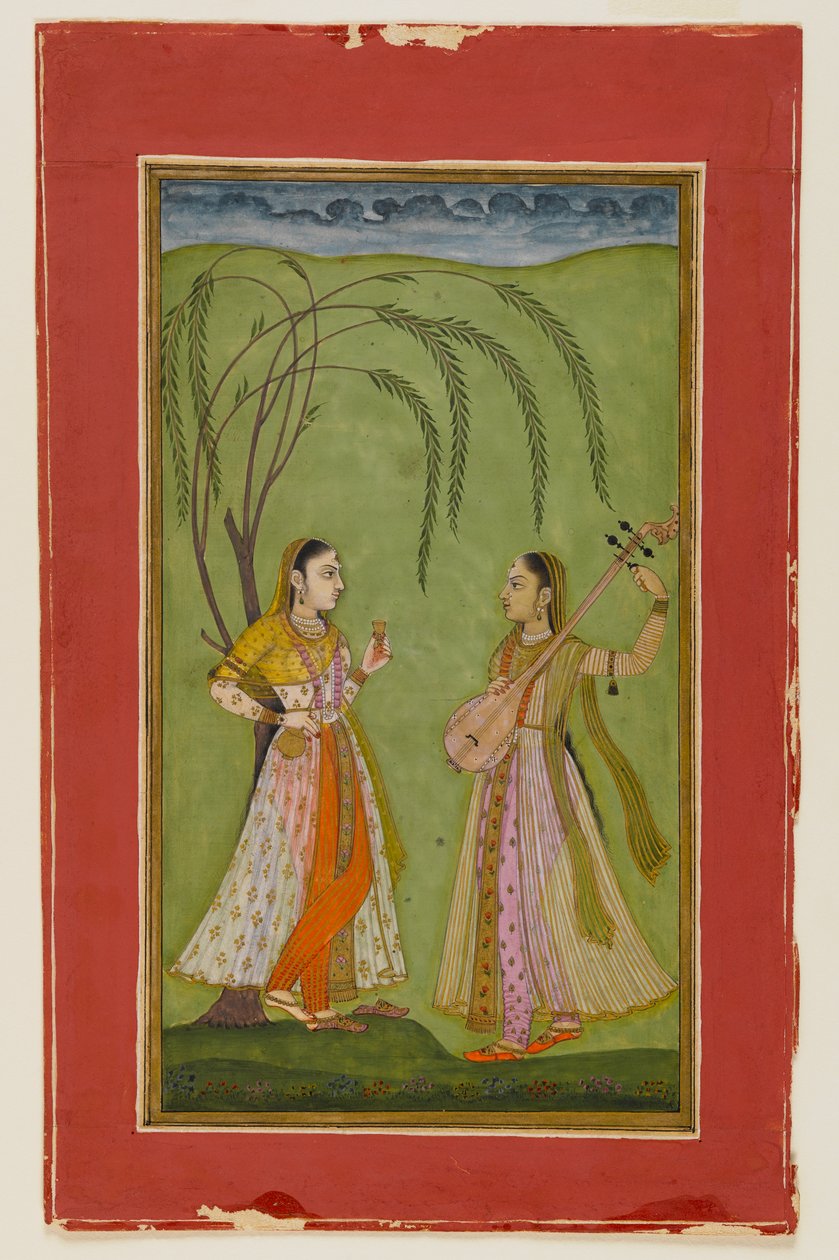 Two ladies in a landscape, c.1725 by Indian School