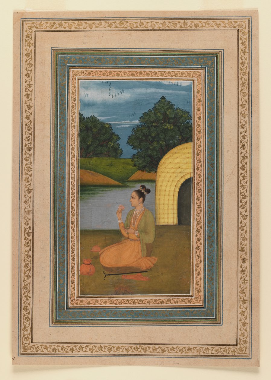 Yogini in a landscape by Indian School